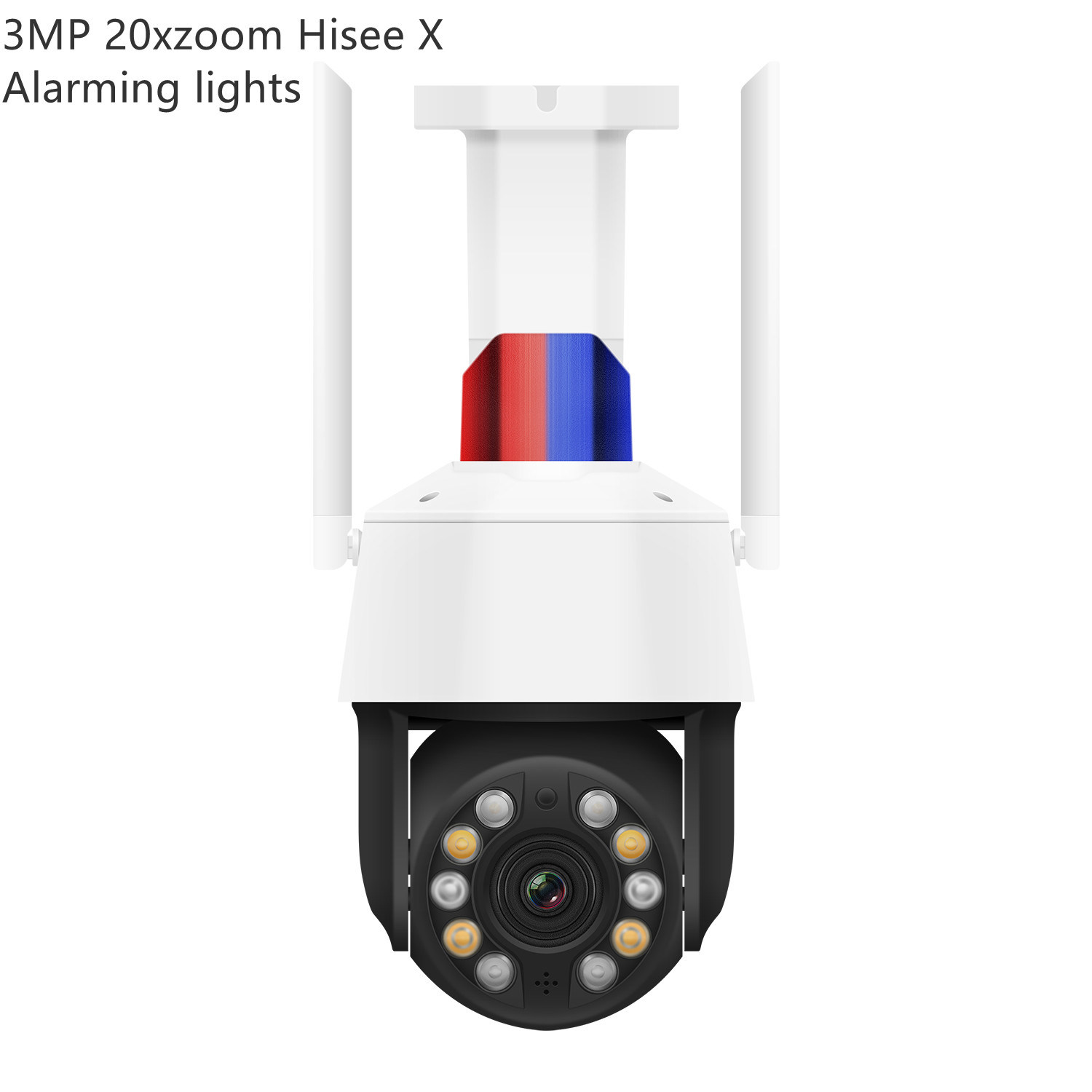 IP Camera 3MP 20xzoom Outdoor PTZ Camera 4G IP Camera 2-Way Audio Waterproof Hisee X CCTV Dome with Alarming Lights