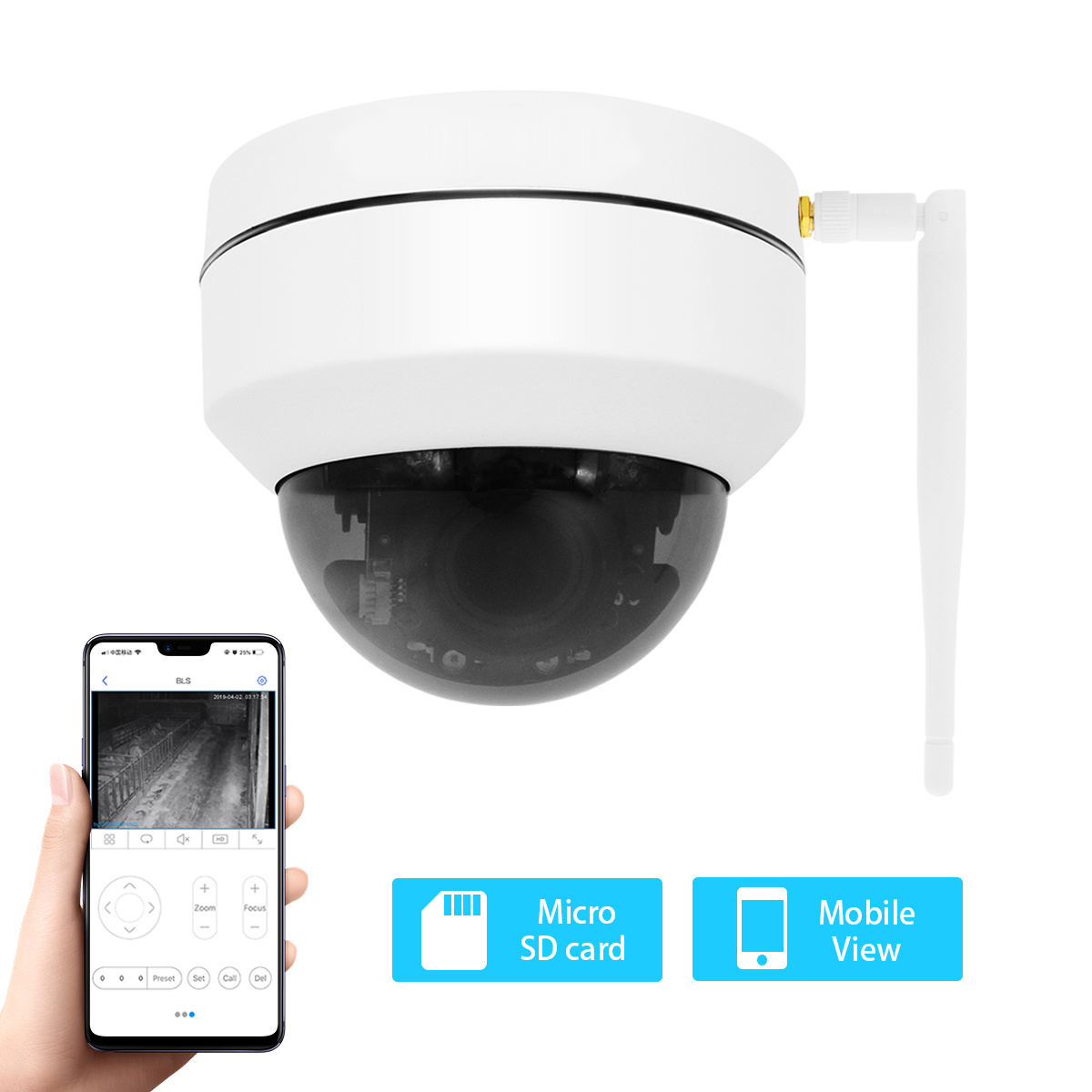 WiFi Camera 5MP 5xzoom Dome IP Camera 2-Way Audio Waterproof Tuya CCTV